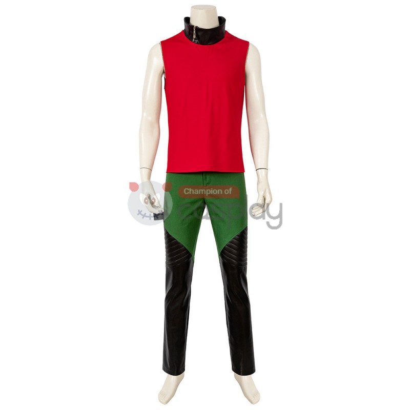 Knights Robin Red Costume Tim Drake Cosplay Richard Suit