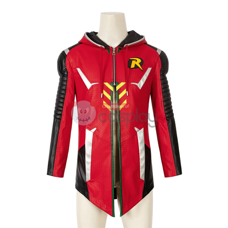 Knights Robin Red Costume Tim Drake Cosplay Richard Suit