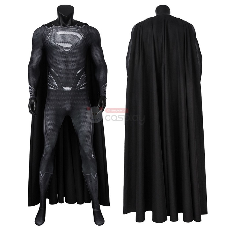 Black Superman Costume Justice League Clark Kent Cosplay Suit