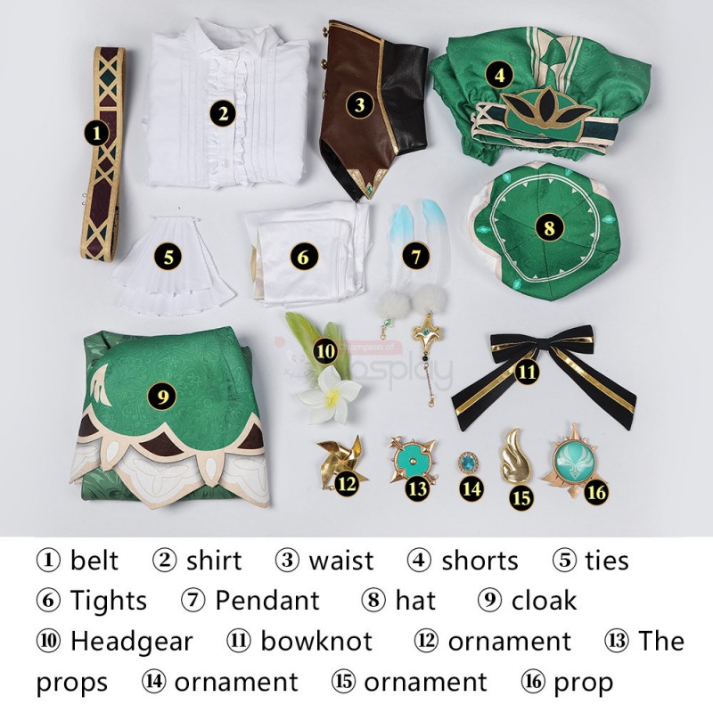 Venti Costume Genshin Impact Cosplay Suit