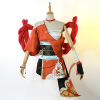 Genshin Impact Yoimiya Cosplay Costume Deluxe Version Full Set