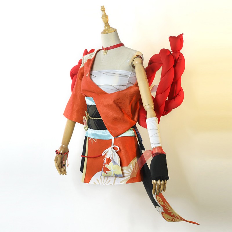 Genshin Impact Yoimiya Cosplay Costume Deluxe Version Full Set