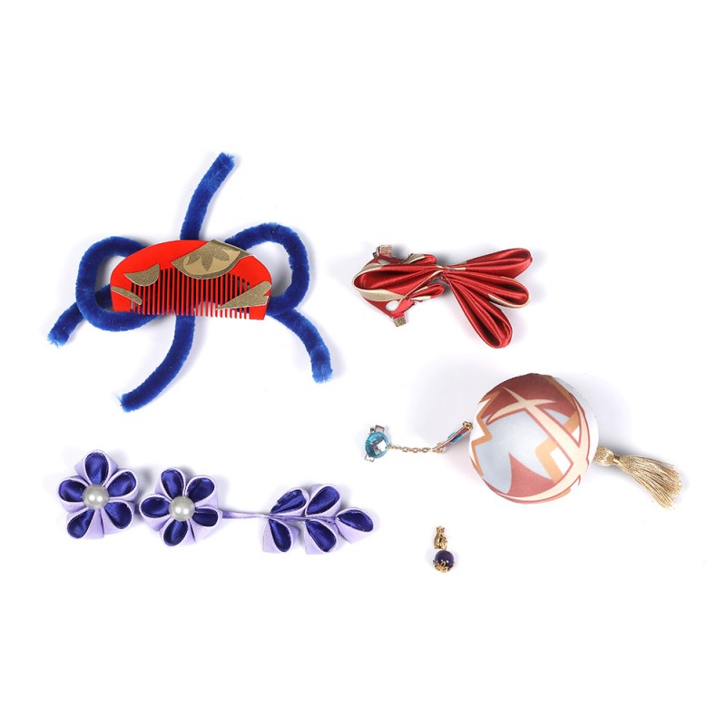 Genshin Impact Yoimiya Cosplay Costume Deluxe Version Full Set