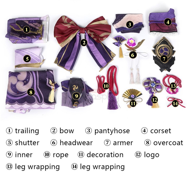 Baal Costume Genshin Impact Raiden Cosplay Suit