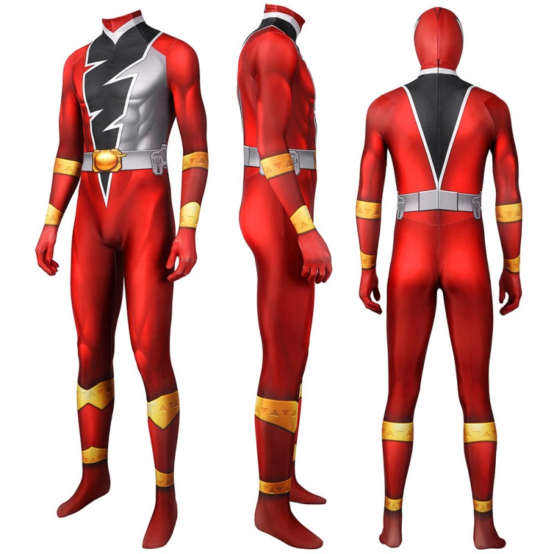 Red Power Ranger Suit Koh Ryusoulger Red Ranger Cosplay Zentai