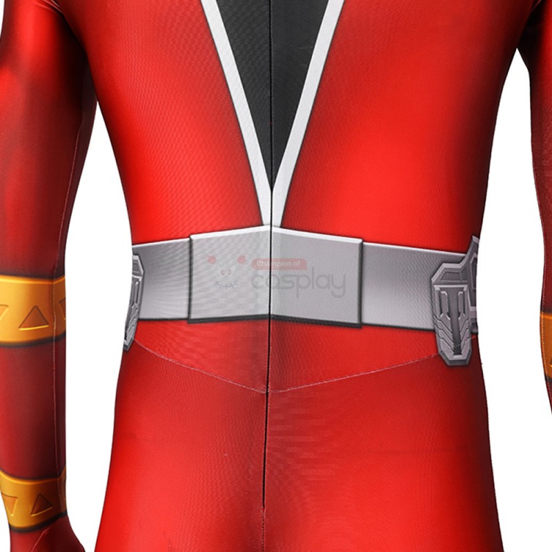 Red Power Ranger Suit Koh Ryusoulger Red Ranger Cosplay Zentai