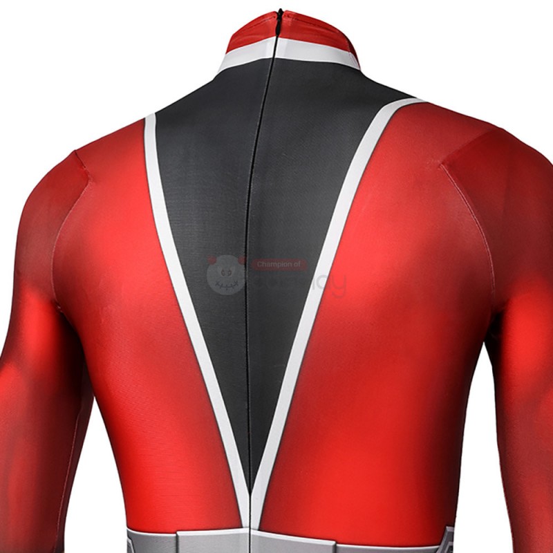 Red Power Ranger Suit Koh Ryusoulger Red Ranger Cosplay Zentai