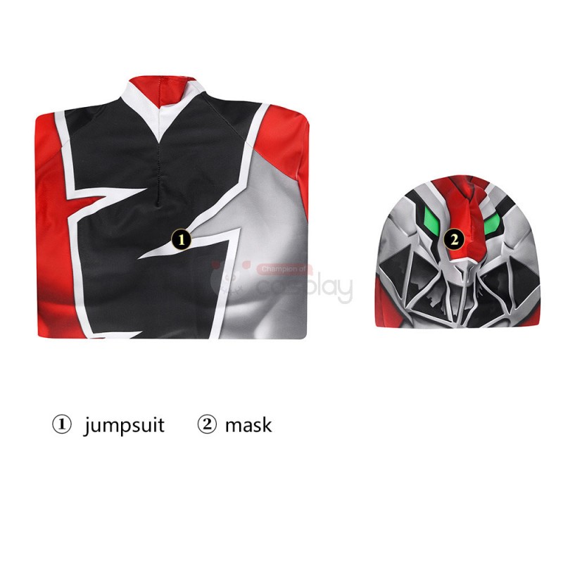 Red Power Ranger Suit Koh Ryusoulger Red Ranger Cosplay Zentai