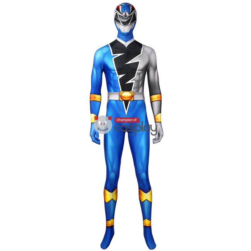 Blue Power Rangers Costume Kishiryu Sentai Ryusoulger Blue Solider Melto Cosplay Suit