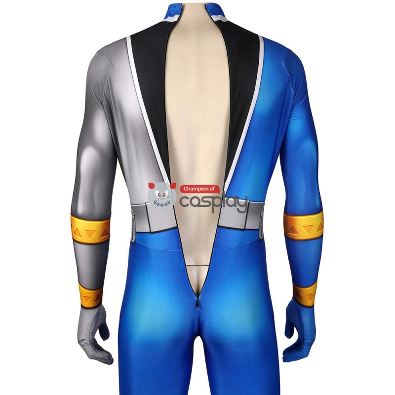 Blue Power Rangers Costume Kishiryu Sentai Ryusoulger Blue Solider Melto Cosplay Suit