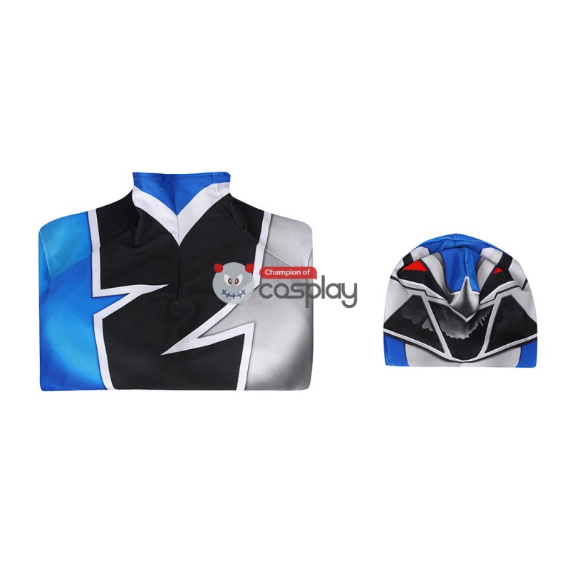 Blue Power Rangers Costume Kishiryu Sentai Ryusoulger Blue Solider Melto Cosplay Suit