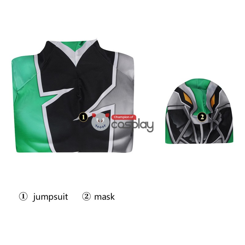 Power Rangers Green Costume Kishiryu Sentai Ryusoulger Green Solider Towa Cosplay Suit