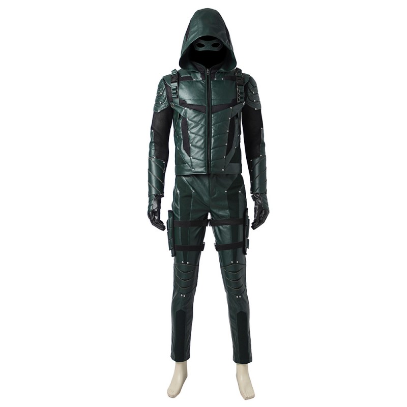 Oliver Queen Costume Green Leather Cosplay Suit