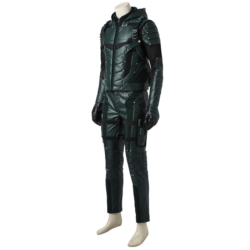 Oliver Queen Costume Green Leather Cosplay Suit