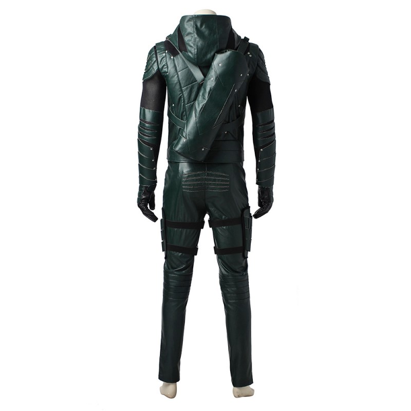 Oliver Queen Costume Green Leather Cosplay Suit