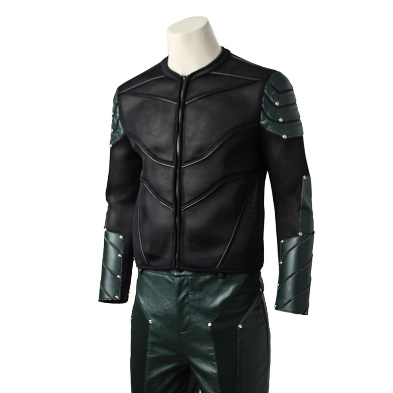 Oliver Queen Costume Green Leather Cosplay Suit