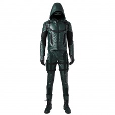 Oliver Queen Costume Green Leather Cosplay Suit