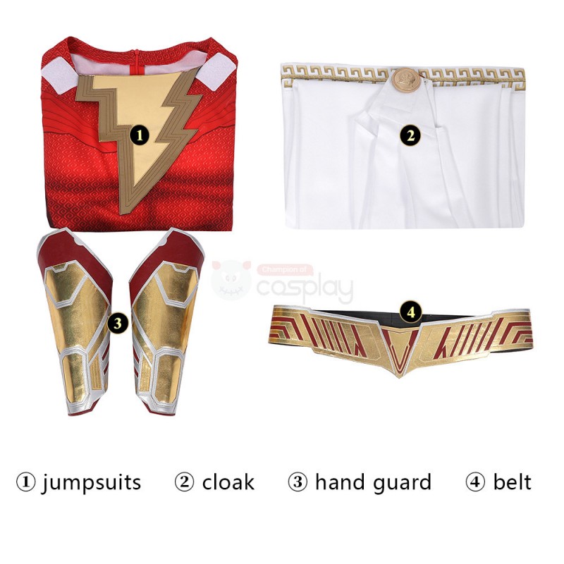 Billy Batson Costume Asher Angel Cosplay Suits