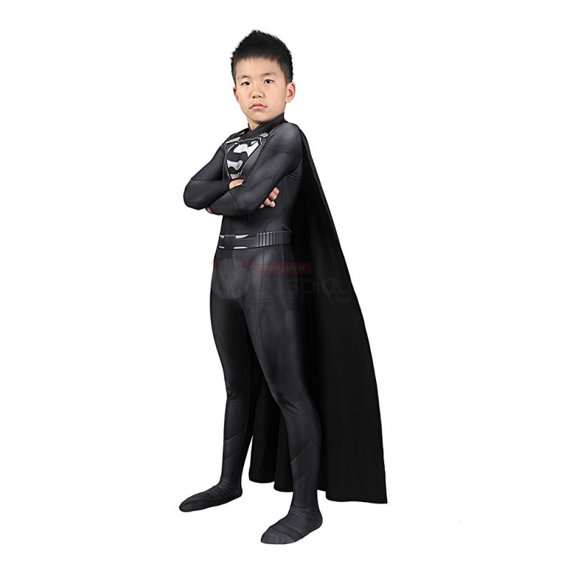 Children Clark Bodysuit Black Bat Cosplay Costume