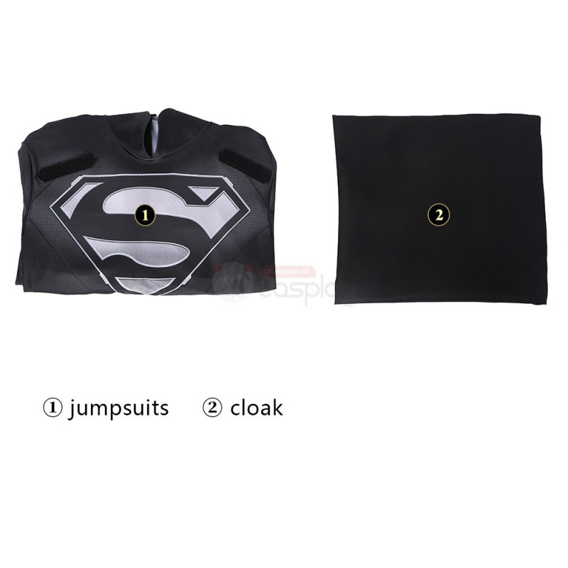 Children Clark Bodysuit Black Bat Cosplay Costume