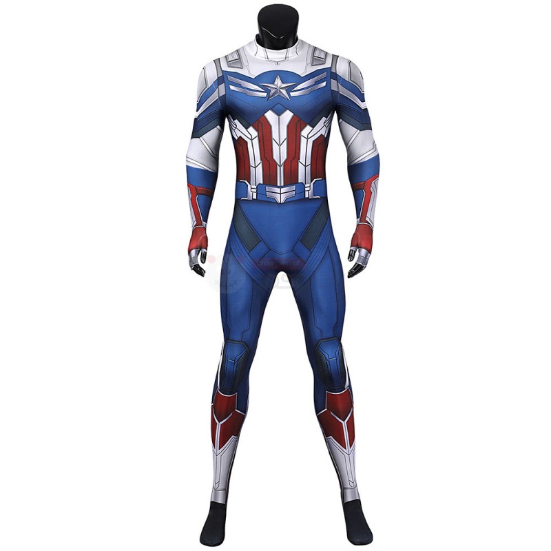 Captain America Sam Wilson Jumpsuit New The Falcon and the Winter Soldier Cosplay Costumes for Adult