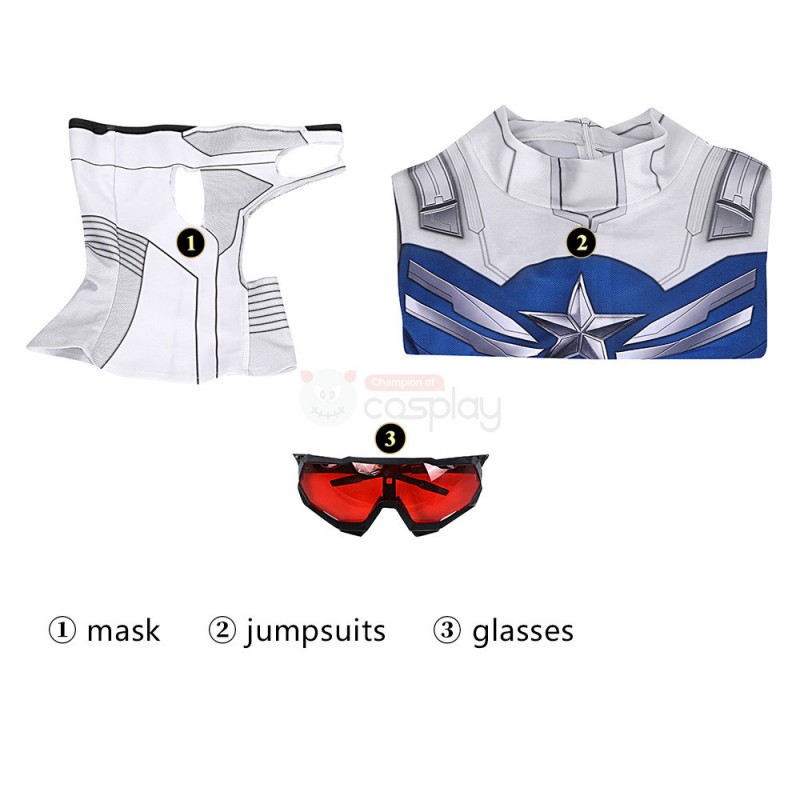 Captain America Sam Wilson Jumpsuit New The Falcon and the Winter Soldier Cosplay Costumes for Adult