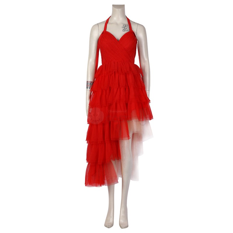 Margot Robbie Halloween Costumes HQ Red Dress Female Kill Horror Cosplay Suit