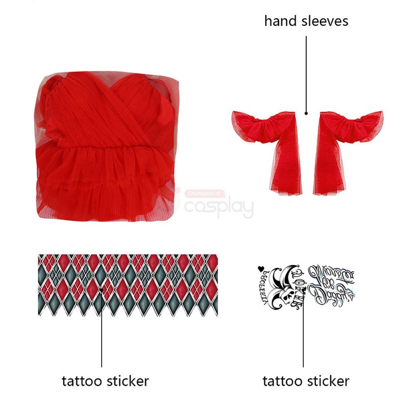 Margot Robbie Halloween Costumes HQ Red Dress Female Kill Horror Cosplay Suit