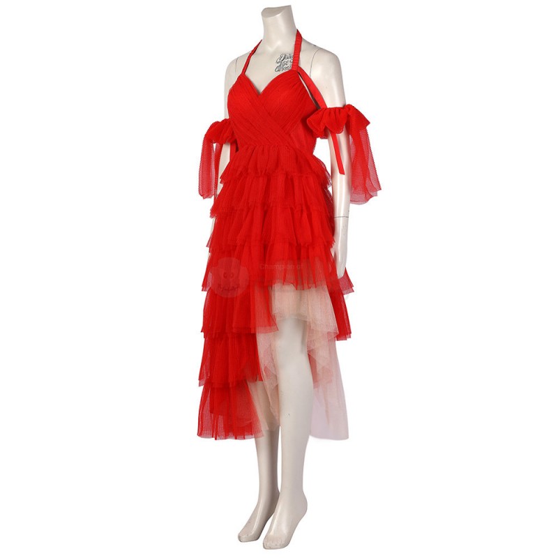Margot Robbie Halloween Costumes HQ Red Dress Female Kill Horror Cosplay Suit