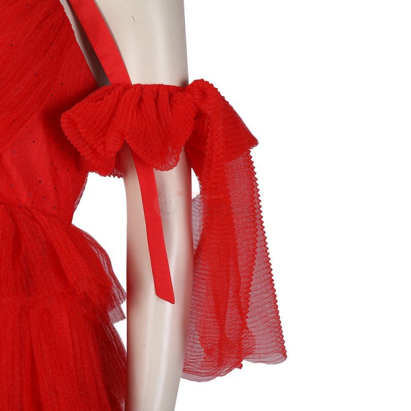 Margot Robbie Halloween Costumes HQ Red Dress Female Kill Horror Cosplay Suit
