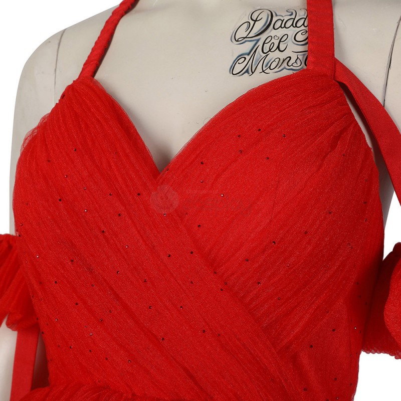 Margot Robbie Halloween Costumes HQ Red Dress Female Kill Horror Cosplay Suit