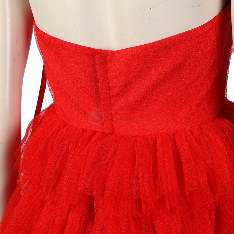 Margot Robbie Halloween Costumes HQ Red Dress Female Kill Horror Cosplay Suit