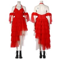 Margot Robbie Halloween Costumes HQ Red Dress Female Kill Horror Cosplay Suit