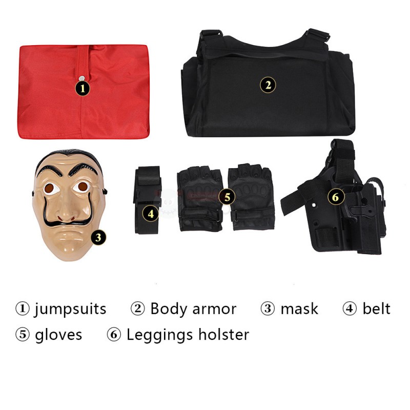 The House of Paper Money Heist Season 5 Red Criminals Cosplay Costumes