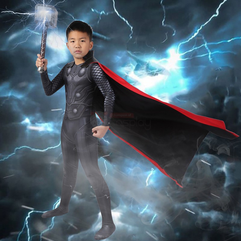 Thor Odinson Costume Avengers 3 Infinity War Cosplay Suit for Kids