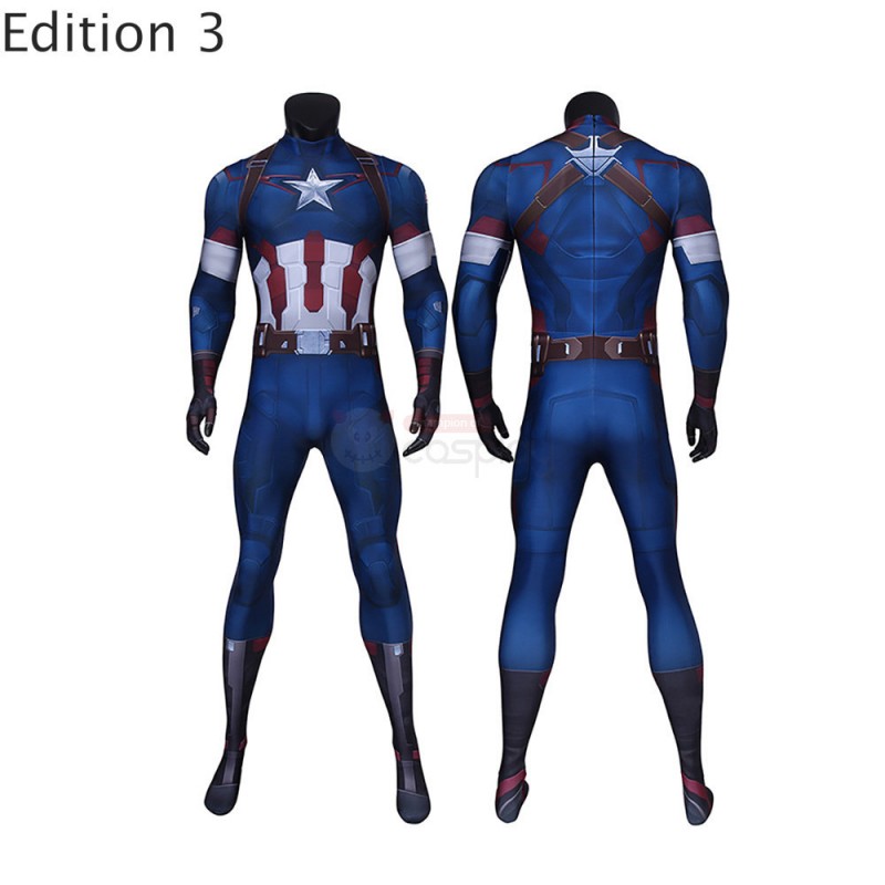 Captain America Suit Classic Captain America Jumpsuit Cosplay Costumes
