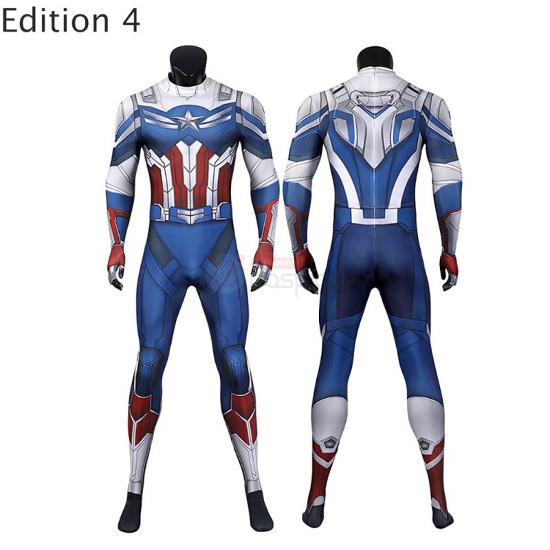 Captain America Suit Classic Captain America Jumpsuit Cosplay Costumes