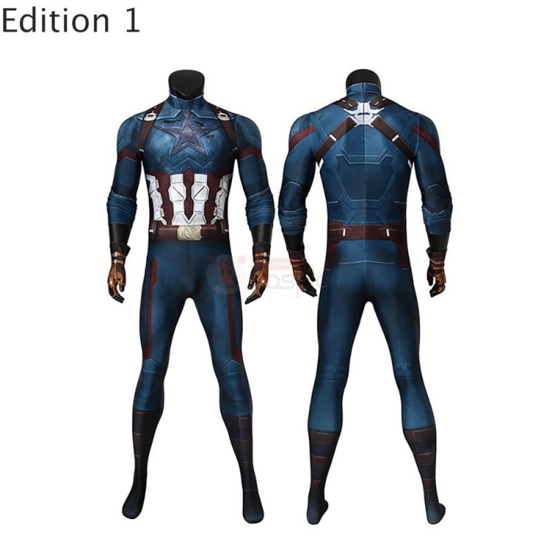 Captain America Suit Classic Captain America Jumpsuit Cosplay Costumes