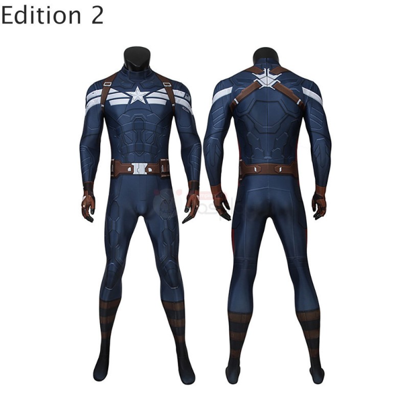 Captain America Suit Classic Captain America Jumpsuit Cosplay Costumes