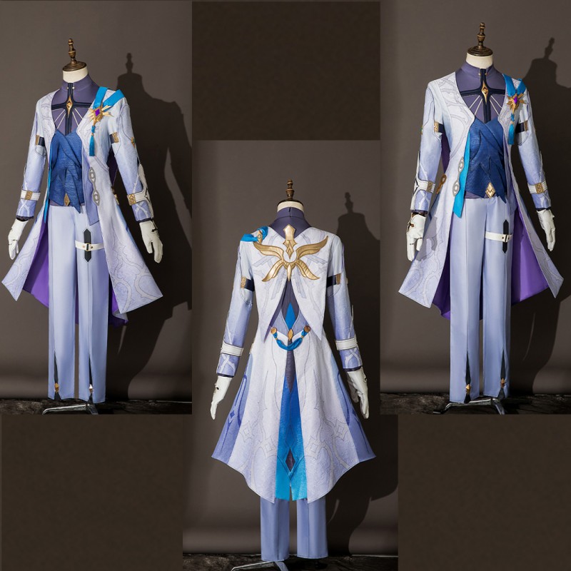 Honkai Star Rail Sunday Halloween Costume Game White Blue Uniform Cosplay Suit