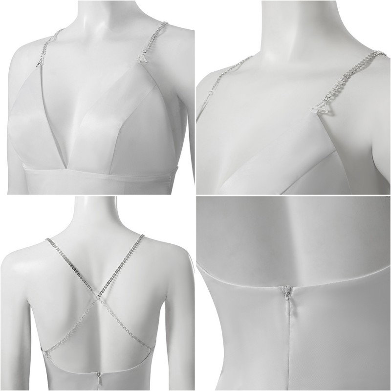 Lady Dress Suit Stefani Germanotta White Cosplay Costumes