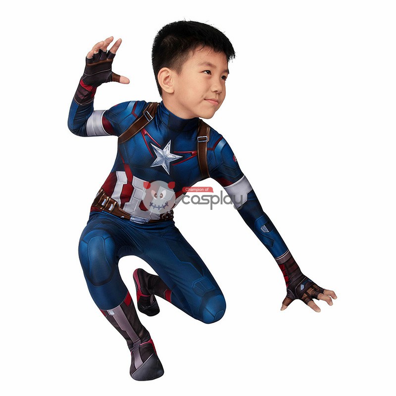 Kids Captain America Costume Avengers: Age Of Ultron Steven Rogers Cosplay Costume