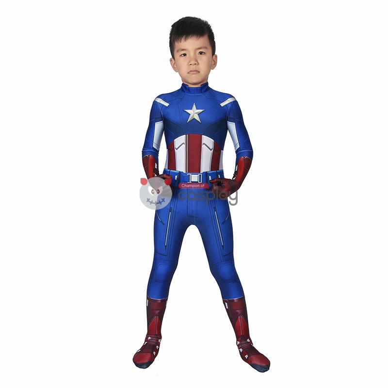 Kids Captain America Costume Avengers 1 Steve Rogers Cosplay Costume