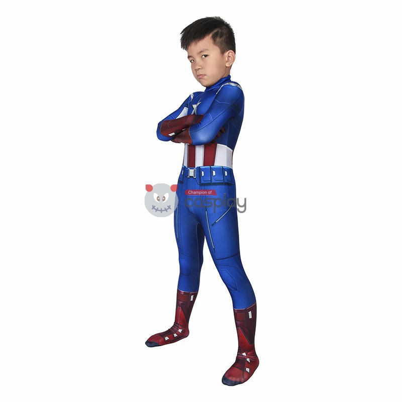 Kids Captain America Costume Avengers 1 Steve Rogers Cosplay Costume