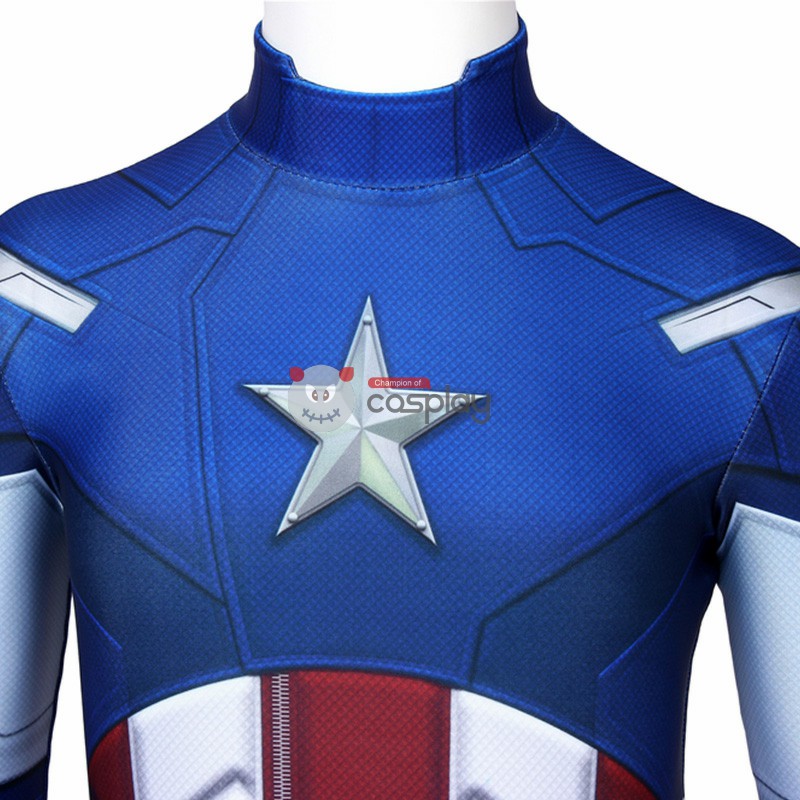 Kids Captain America Costume Avengers 1 Steve Rogers Cosplay Costume