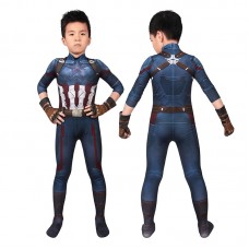 Kids Captain America Costume Avengers Infinity War Steve Rogers Cosplay Costume