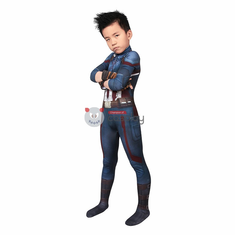 Kids Captain America Costume Avengers Infinity War Steve Rogers Cosplay Costume