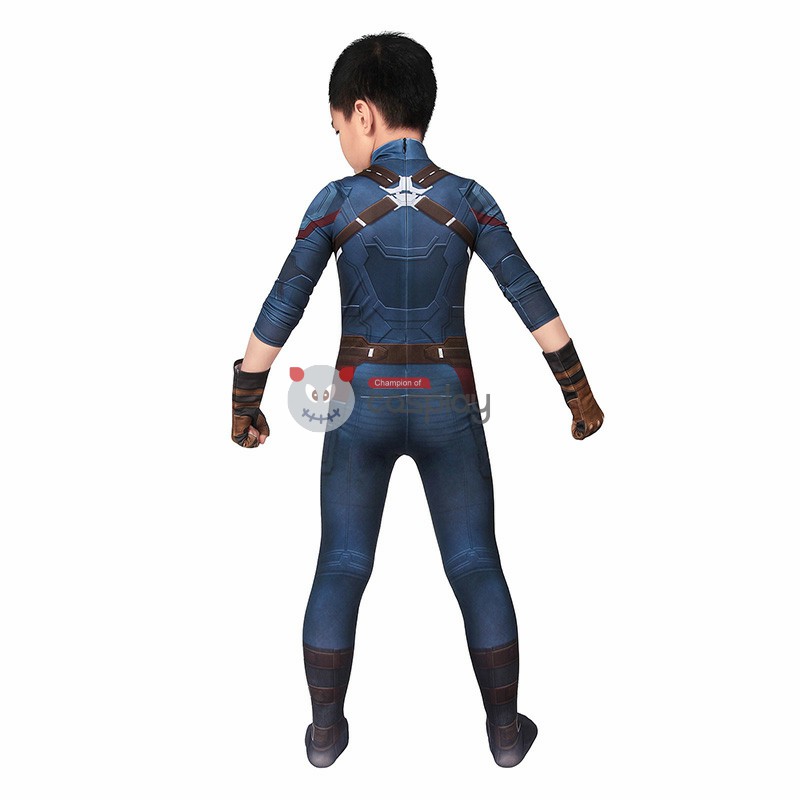 Kids Captain America Costume Avengers Infinity War Steve Rogers Cosplay Costume