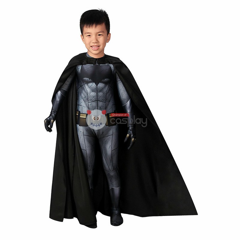 Kids Bruce Wayne Black Zentai Jumpsuit Polyester Cosplay Costume