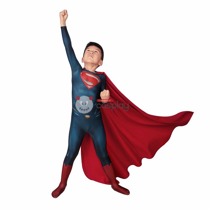 Children 3D Steel Clark Bodysuit Polyester CCosplay Suit